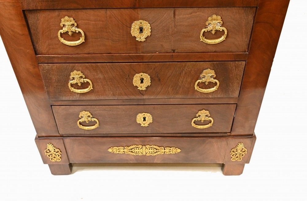 Furniture French Empire Escritoire Chest Desk 1880 Mahogany photo