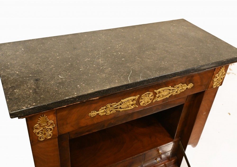 photo vinterior French Empire Escritoire Chest Desk 1880 Mahogany