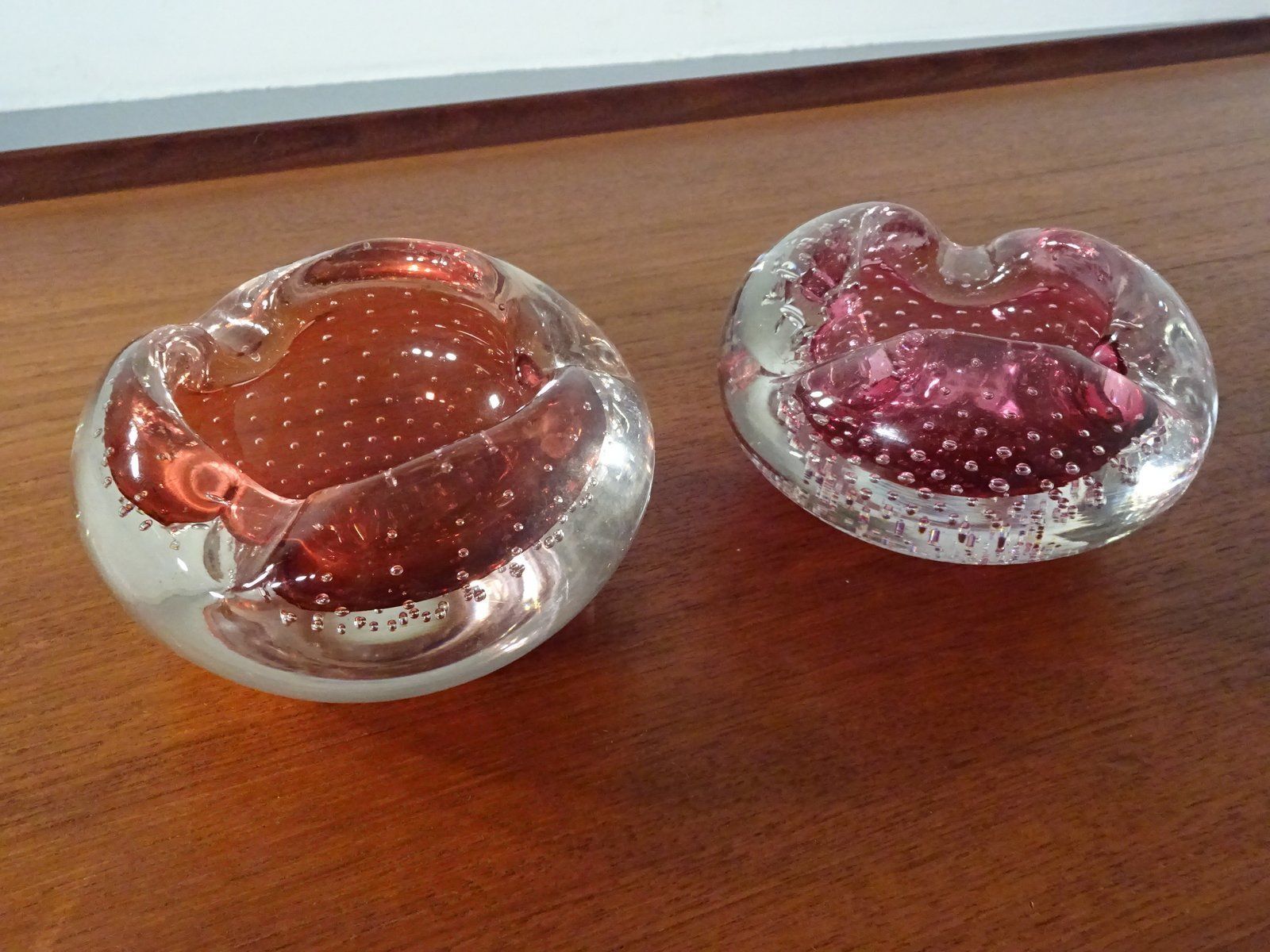 Italian Murano Glass Ashtrays, 1960s, Set Of 2 photo furniture