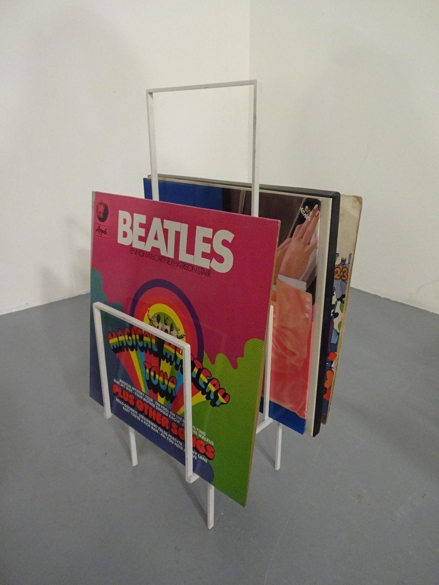 photo furniture Steel Magazine Or Record Racks, 1960s, Set Of 2