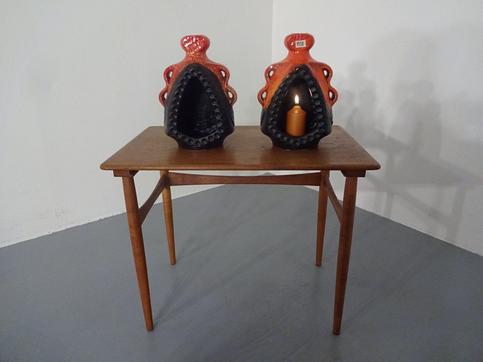Ceramic Candle Holders From Bay Keramik, 1970s, Set Of 2 photo vinterior