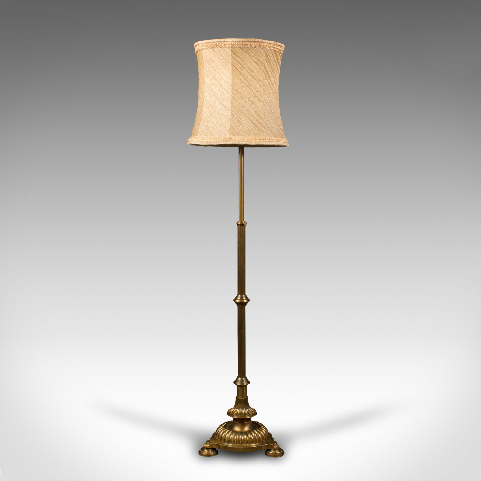 6'8" Tall Vintage Standard Lamp, English, Brass, Adjustable Reading Light, 1940 photo 2450.0