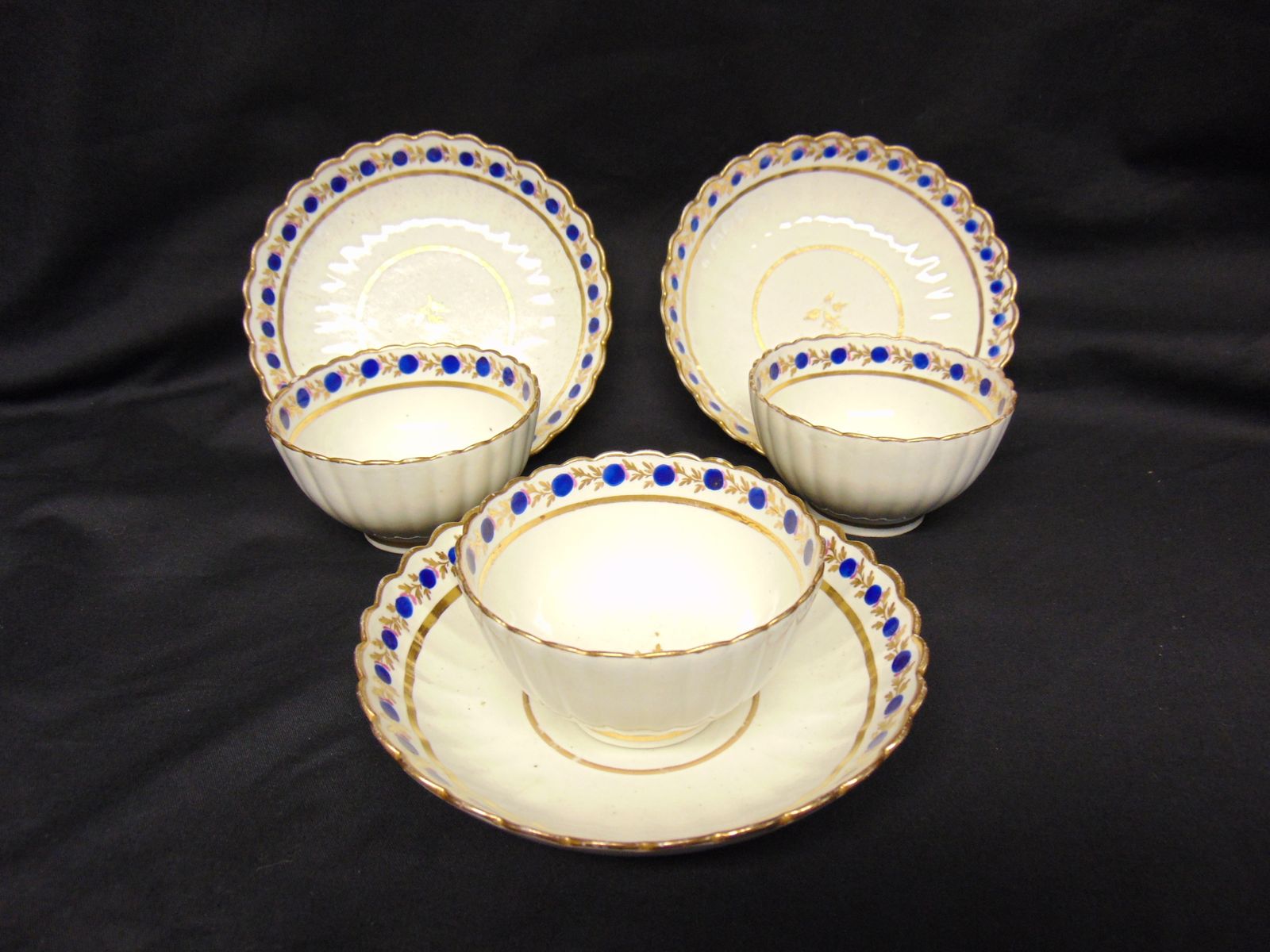 Caughley Porcelain Polychrome & Gilt Ware Tea Bowl And Saucer   Flaming Pearl   Circa 1785 photo vintage