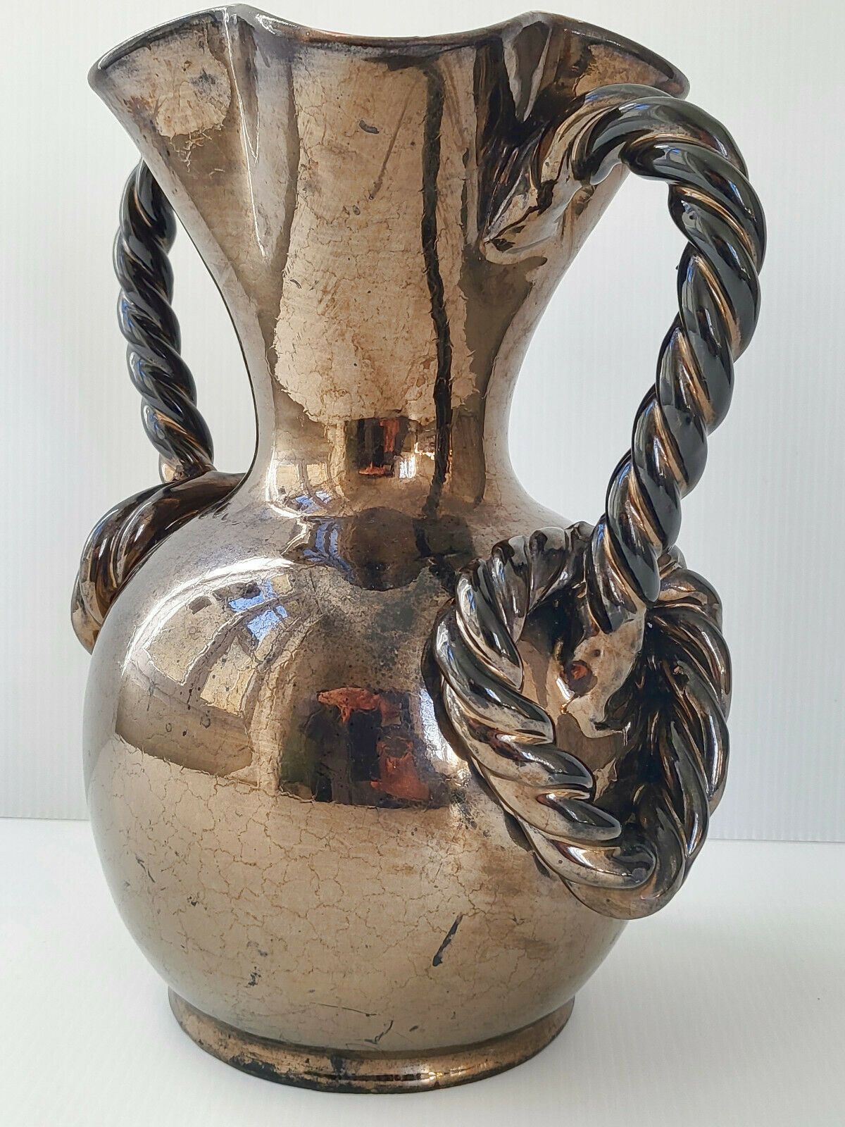 Vintage Vase 1960 Pearl Black And Red Ceramic 60s 1960s 60s photo vinterior