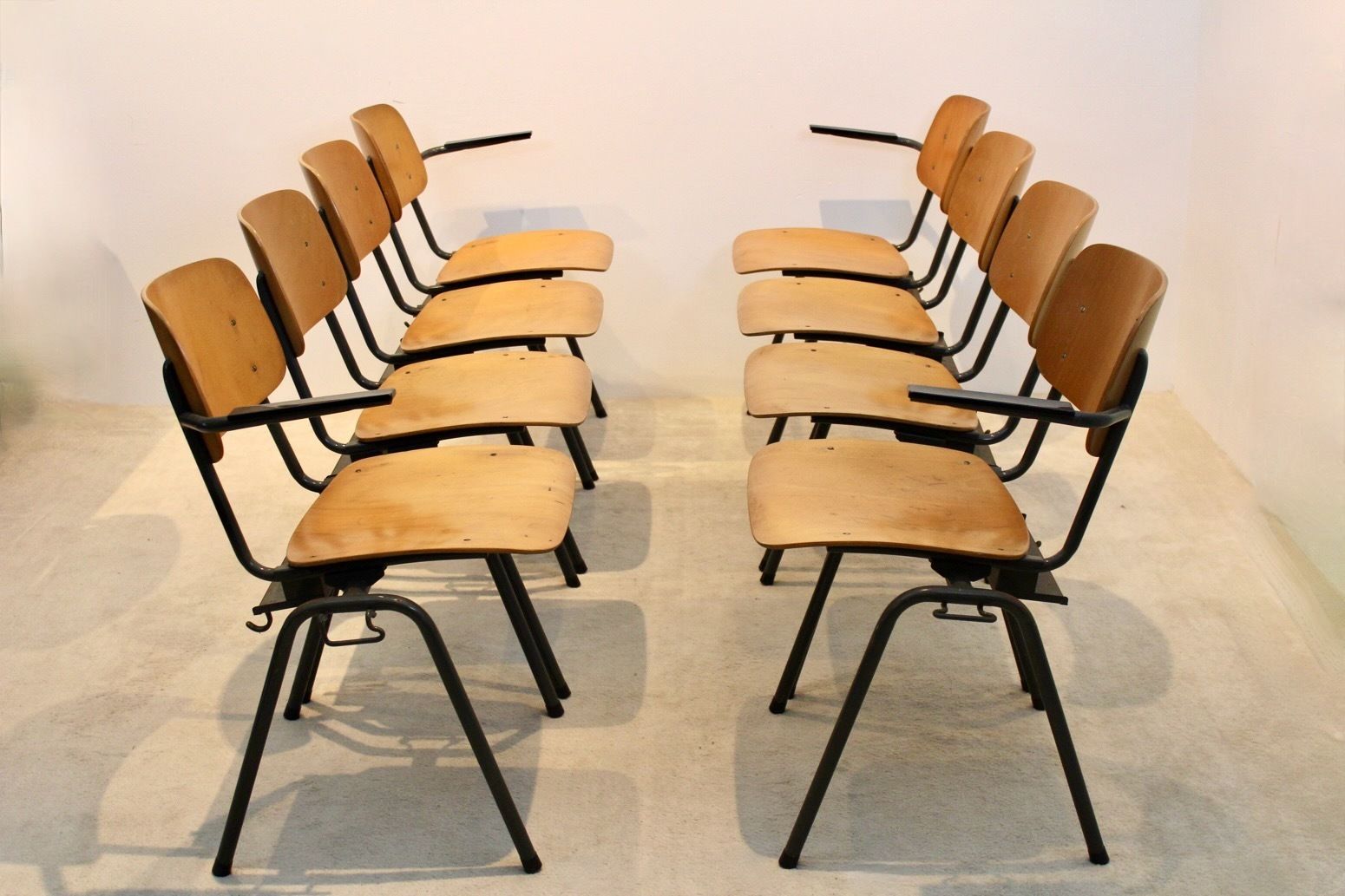 Industrial Plywood Stackable School Sofa Seat By Marko Holland photo for sale