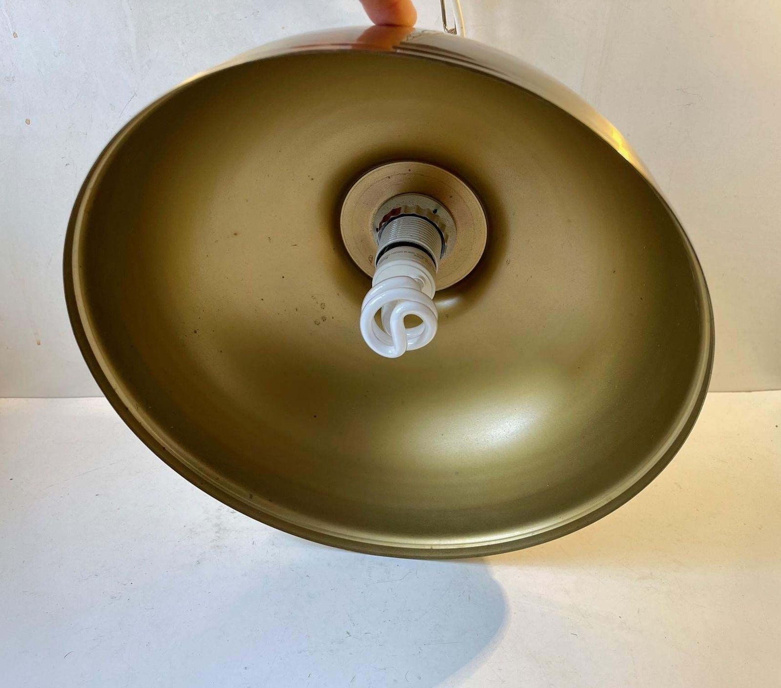 Vintage Scandinavian Nautical Hanging Lamp In Brass 1970s photo 389.0