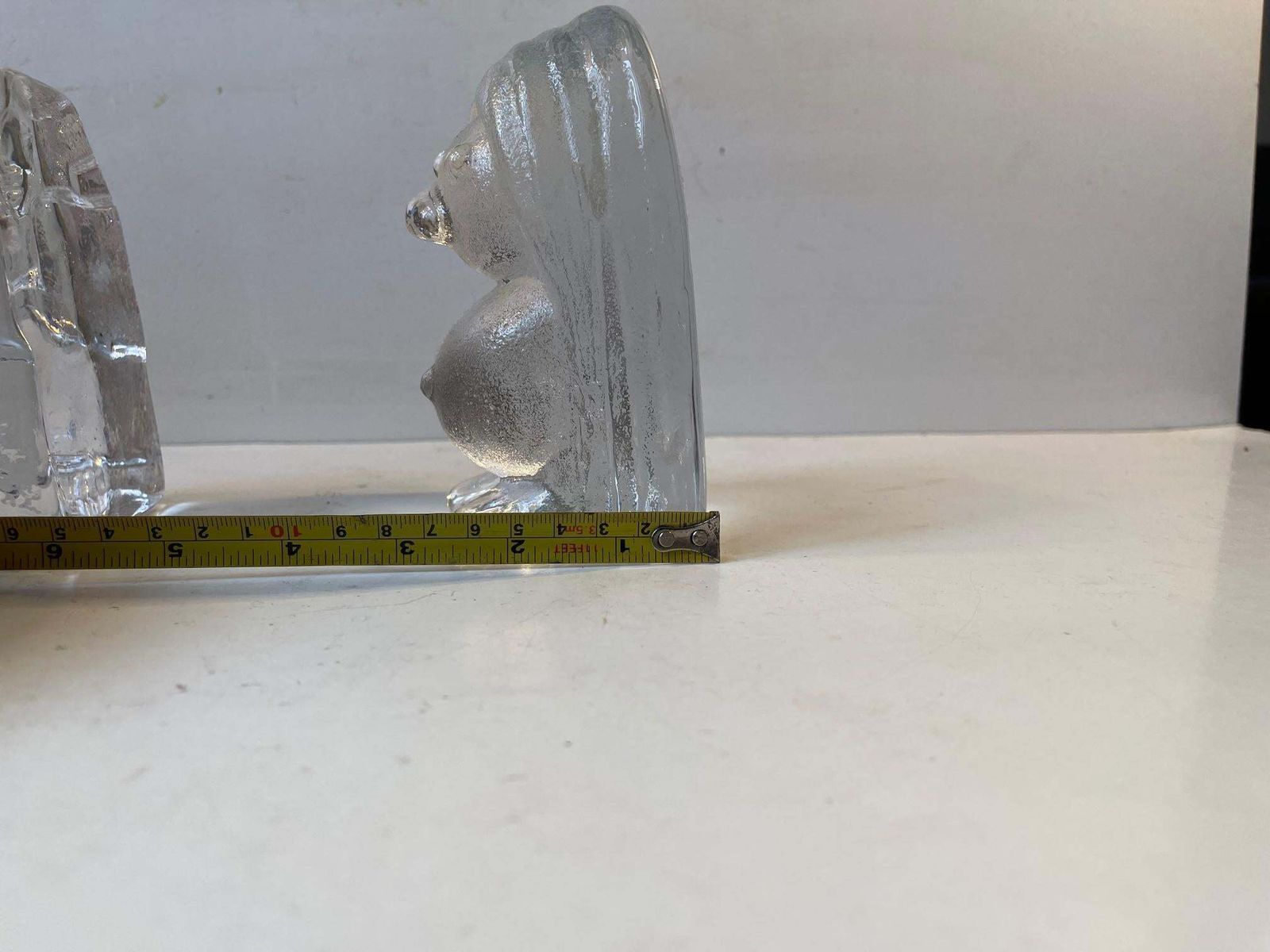 Vintage Scandinavian Troll Figurines Bookends In Ice Glass By Höglund And Bergdala photo Home Decor