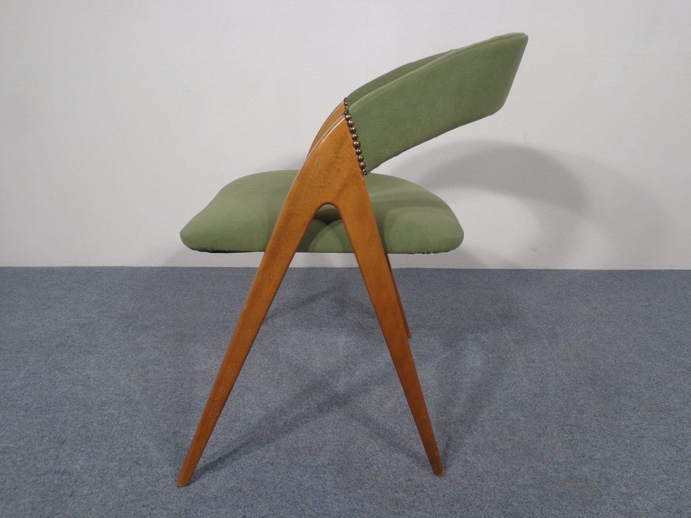 Beech Chair In Green, 1960s, Vintage photo Furniture