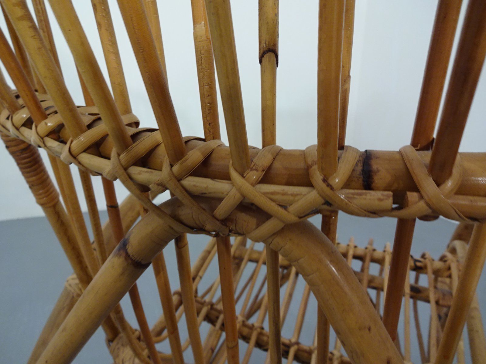 photo for sale Mid Century Italian Bamboo Rocking Chair, 1950s