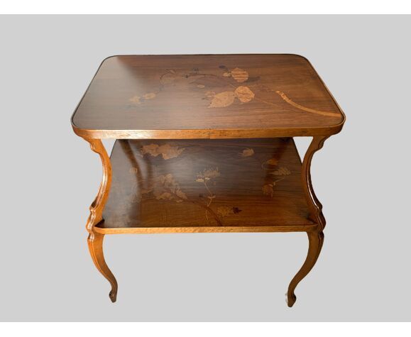 Pedestal Table With Two Inlaid Trays Ecole De Nancy XX photo for sale