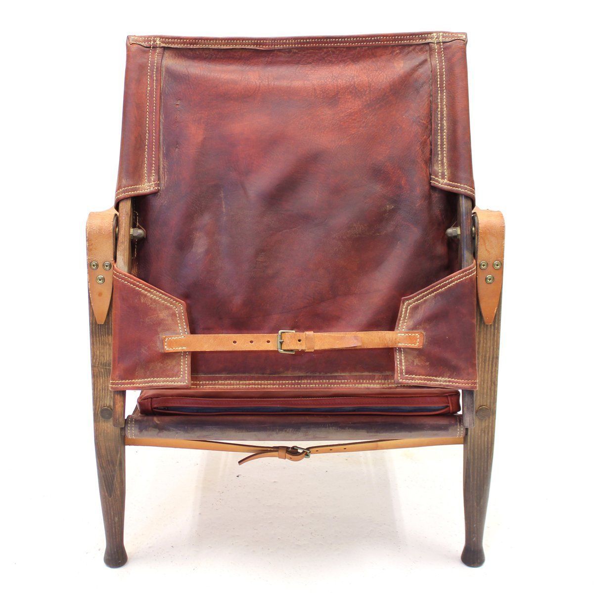 Cognac Leather Safari Chair By Kaare Klint For Ruud Rasmussen, 1960s photo vintage