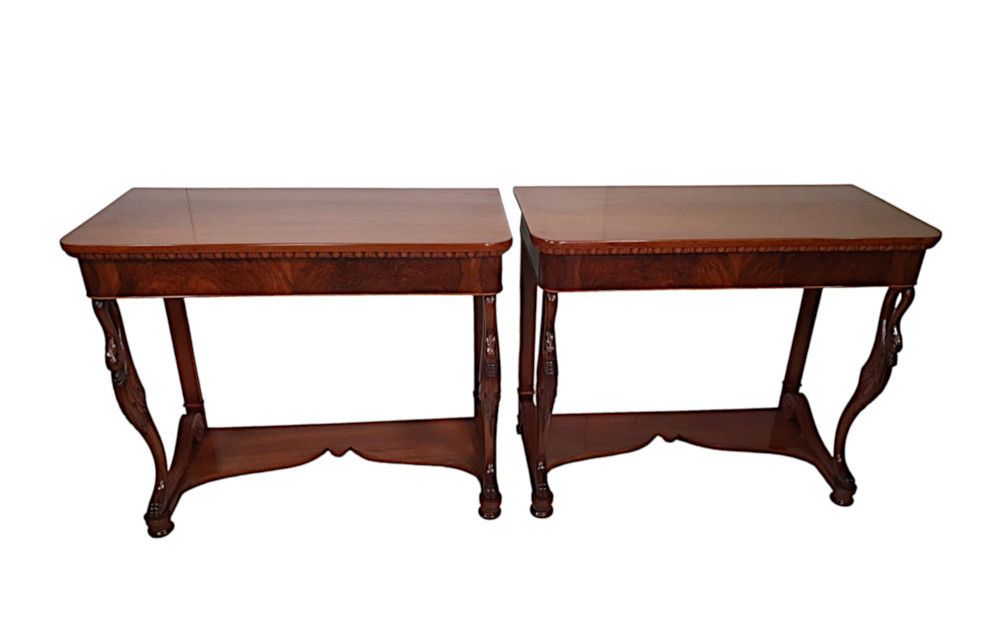 A Very Fine And Rare Pair Of 19th Century Italian Console Tables photo for sale