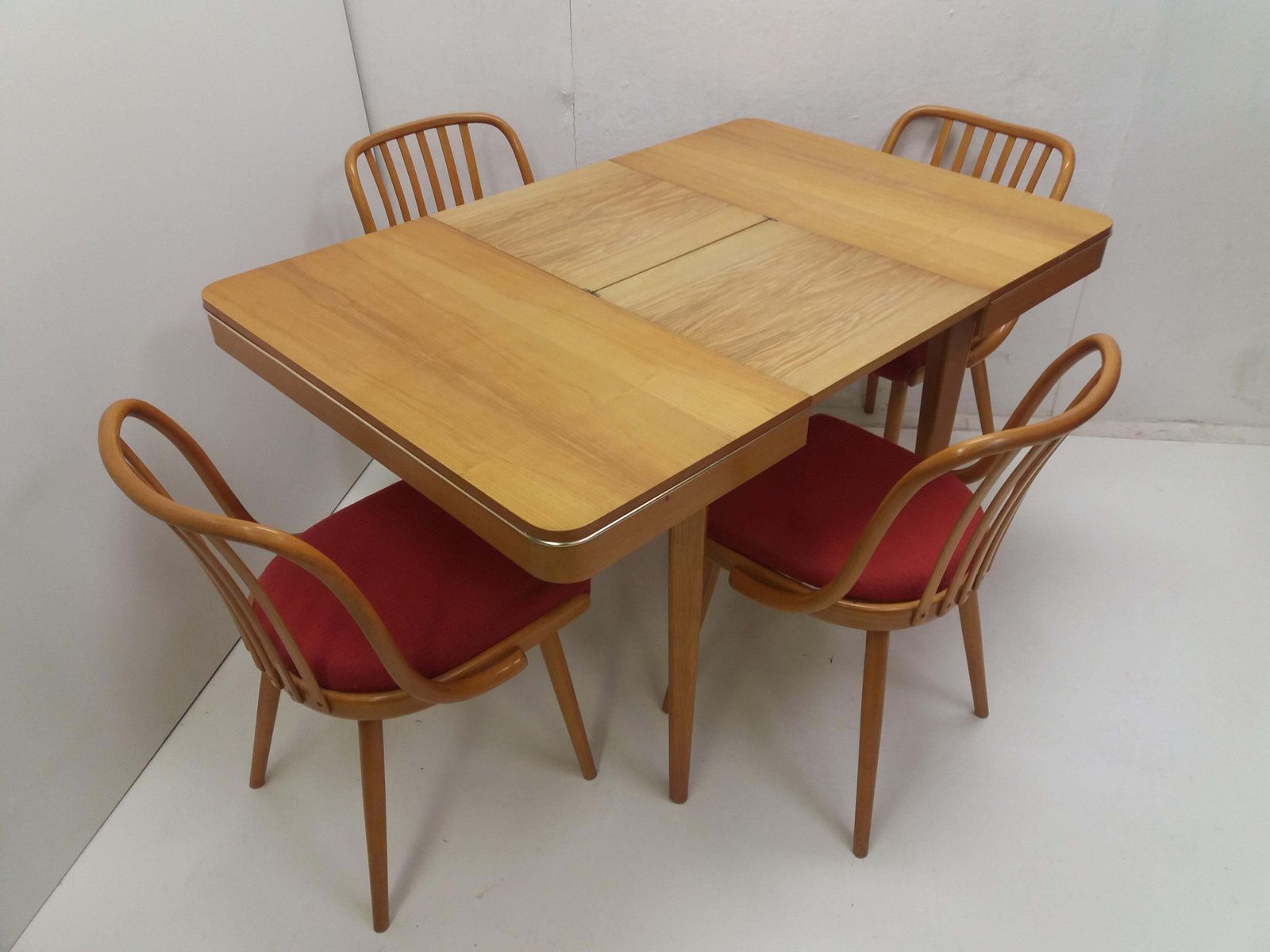 1960 Set Of 4 Retro Suman Chairs And Table, Czechoslovakia photo Furniture