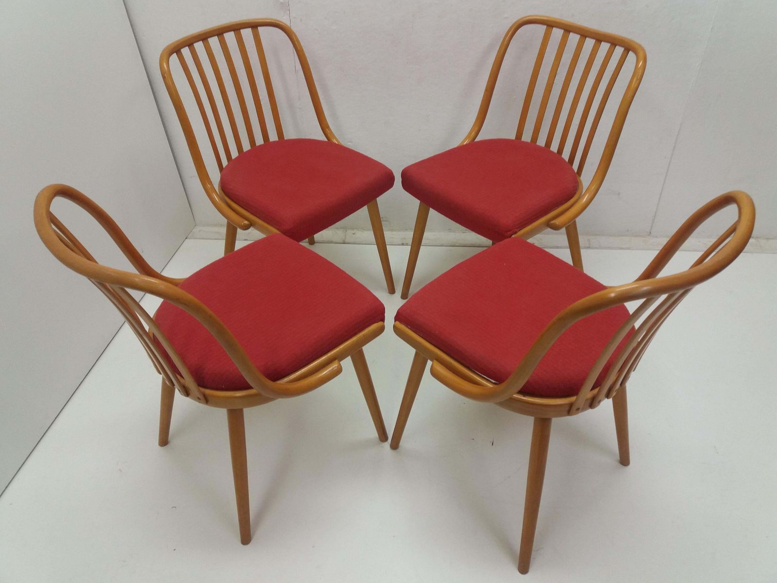 photo for sale 1960 Set Of 4 Retro Suman Chairs And Table, Czechoslovakia