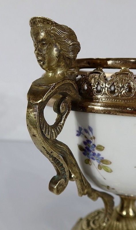 Bronze And Porcelain Cup With Floral Decorations   Late 19th Century photo vinterior
