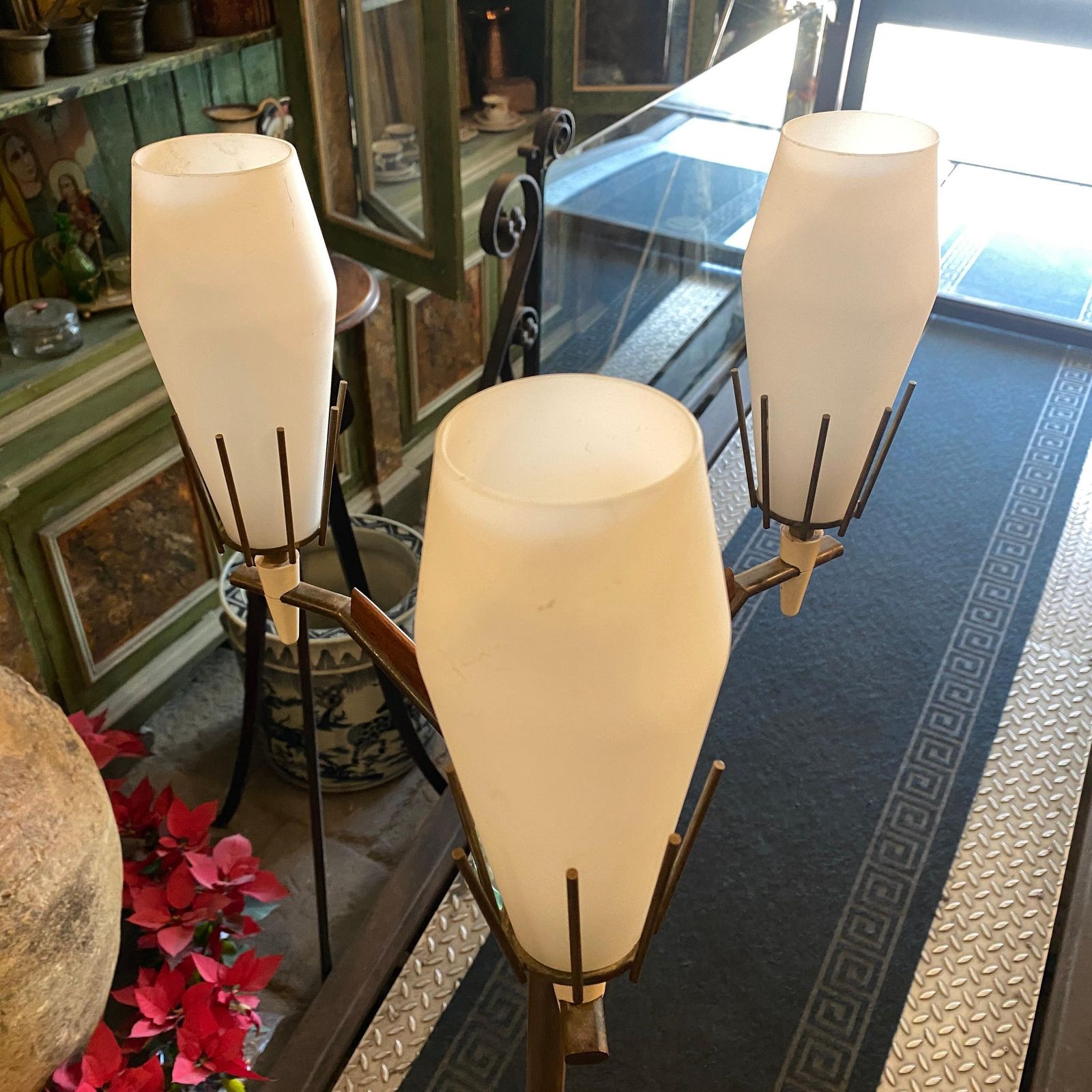 1960s Arredoluce Mid Century Modern Brass And Glass Floor Lamp photo buy