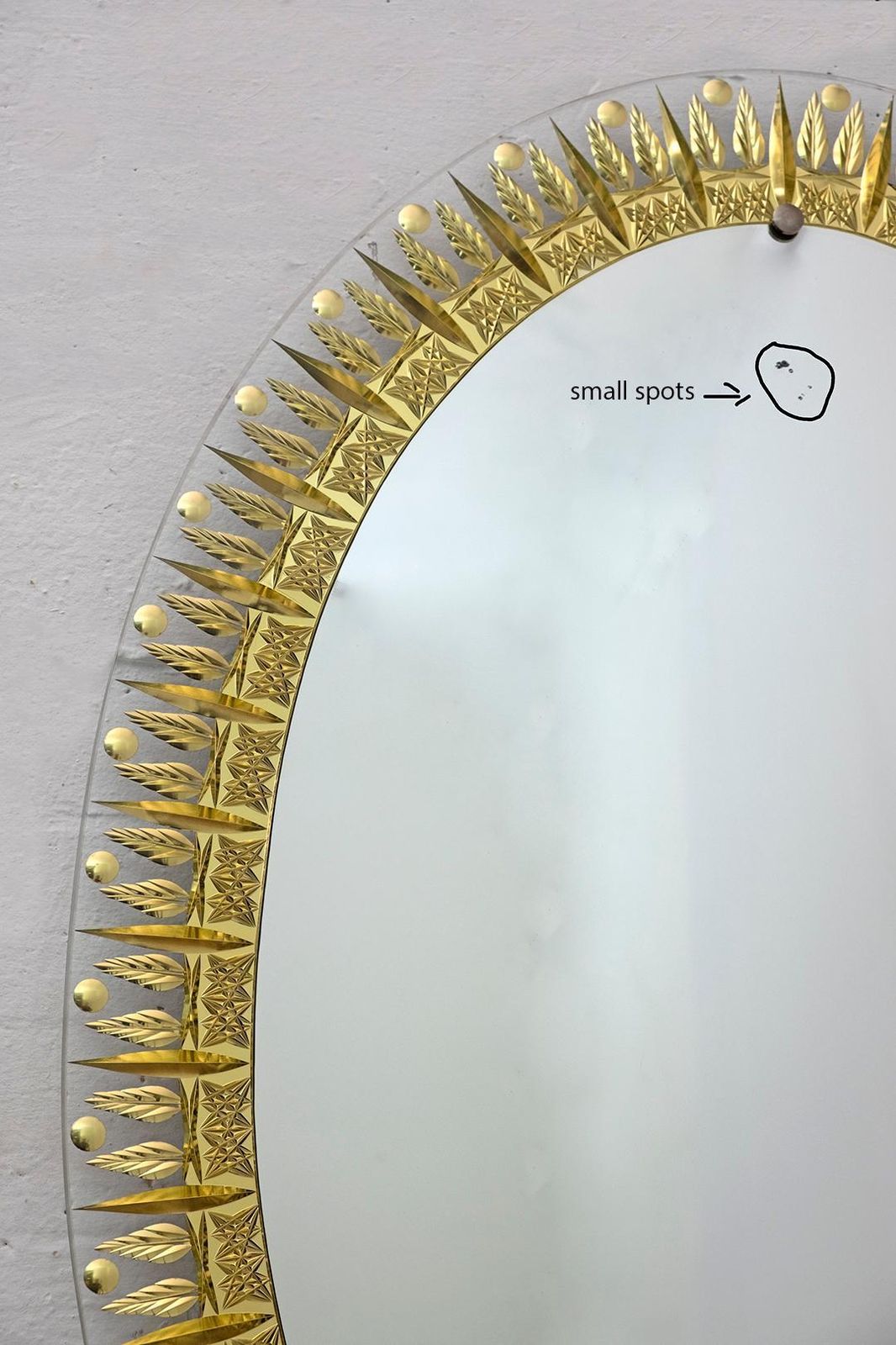 Cristal Art Mid Century Modern Italian Ground And Gilded Mirror, 1960s photo Home Decor