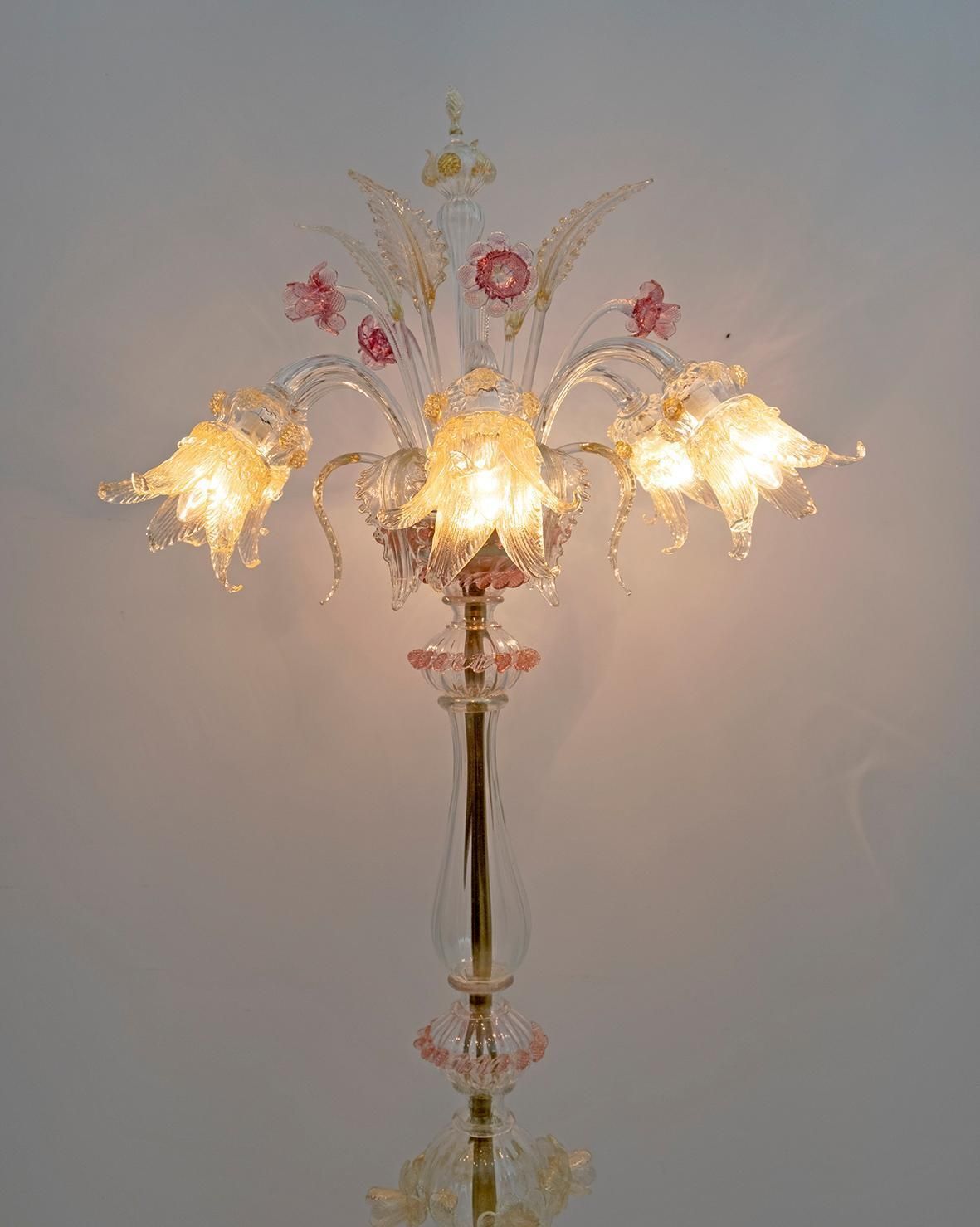 Ca 'Rezzonico Blown Murano Glass 6 Arms Floor Lamp, Italy, 1950s photo 7284.0