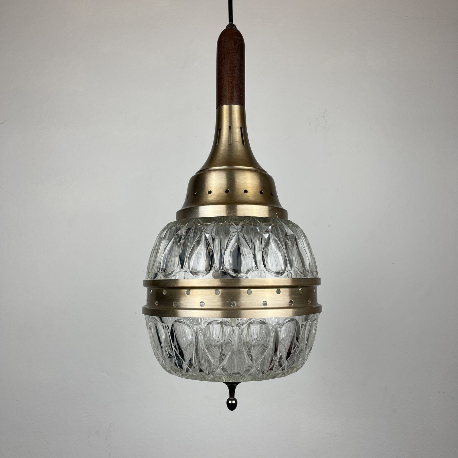 Mid Century Glass Pendant Lamp Italy 1960s
