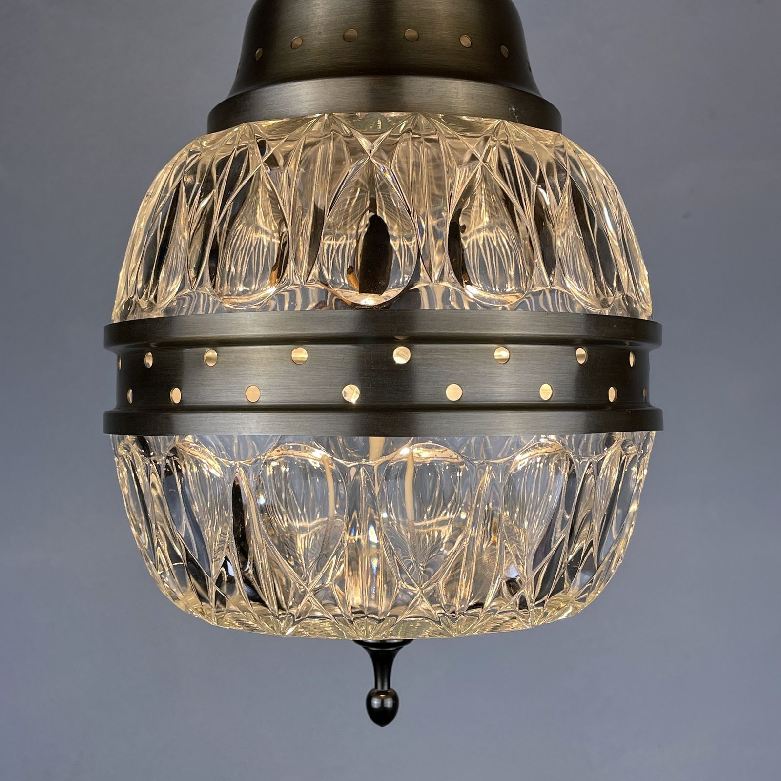Lighting Mid Century Glass Pendant Lamp Italy 1960s photo