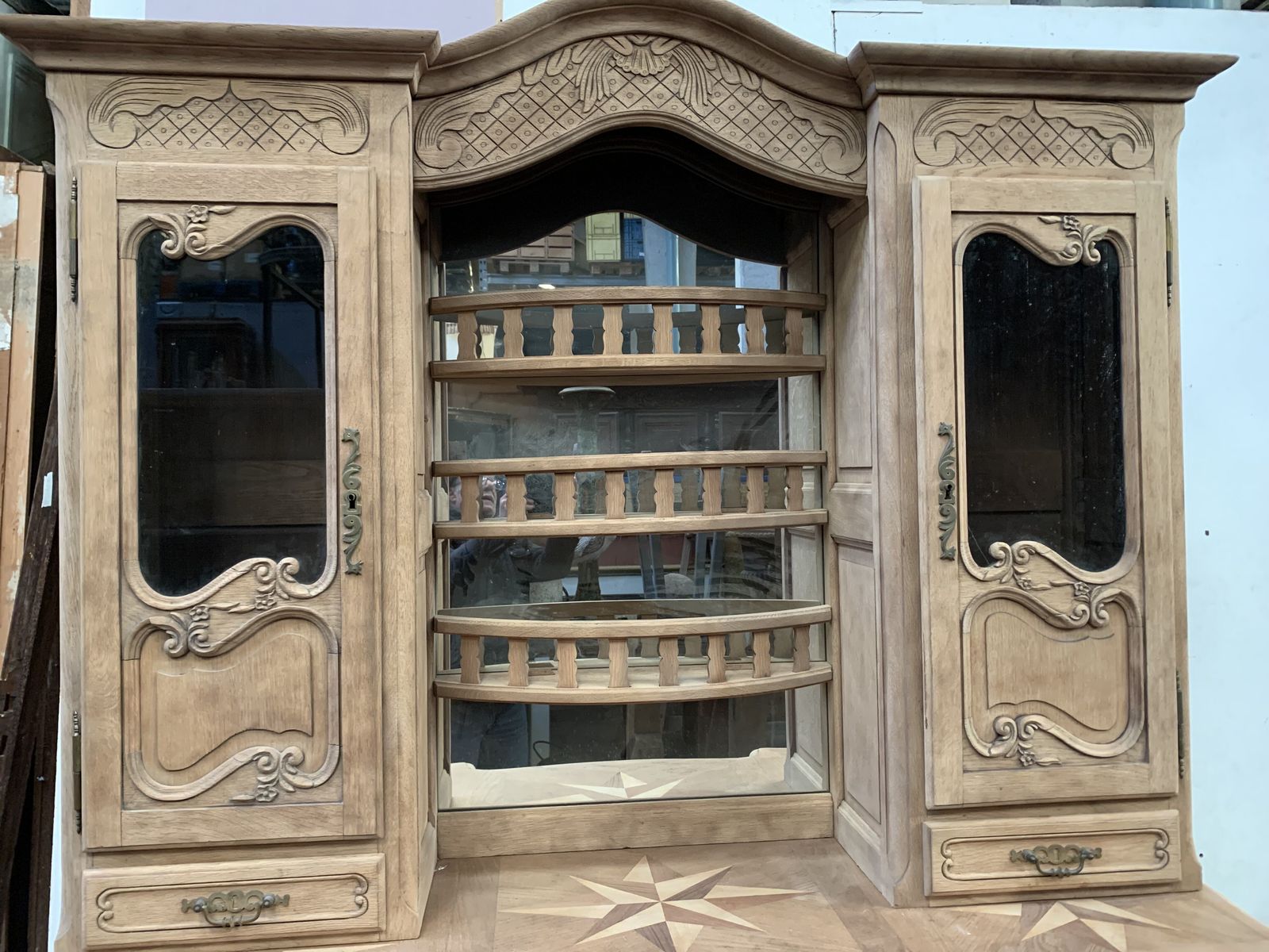 photo for sale Buffet Two Bodies Louis XV Style In Solid Oak XX Century