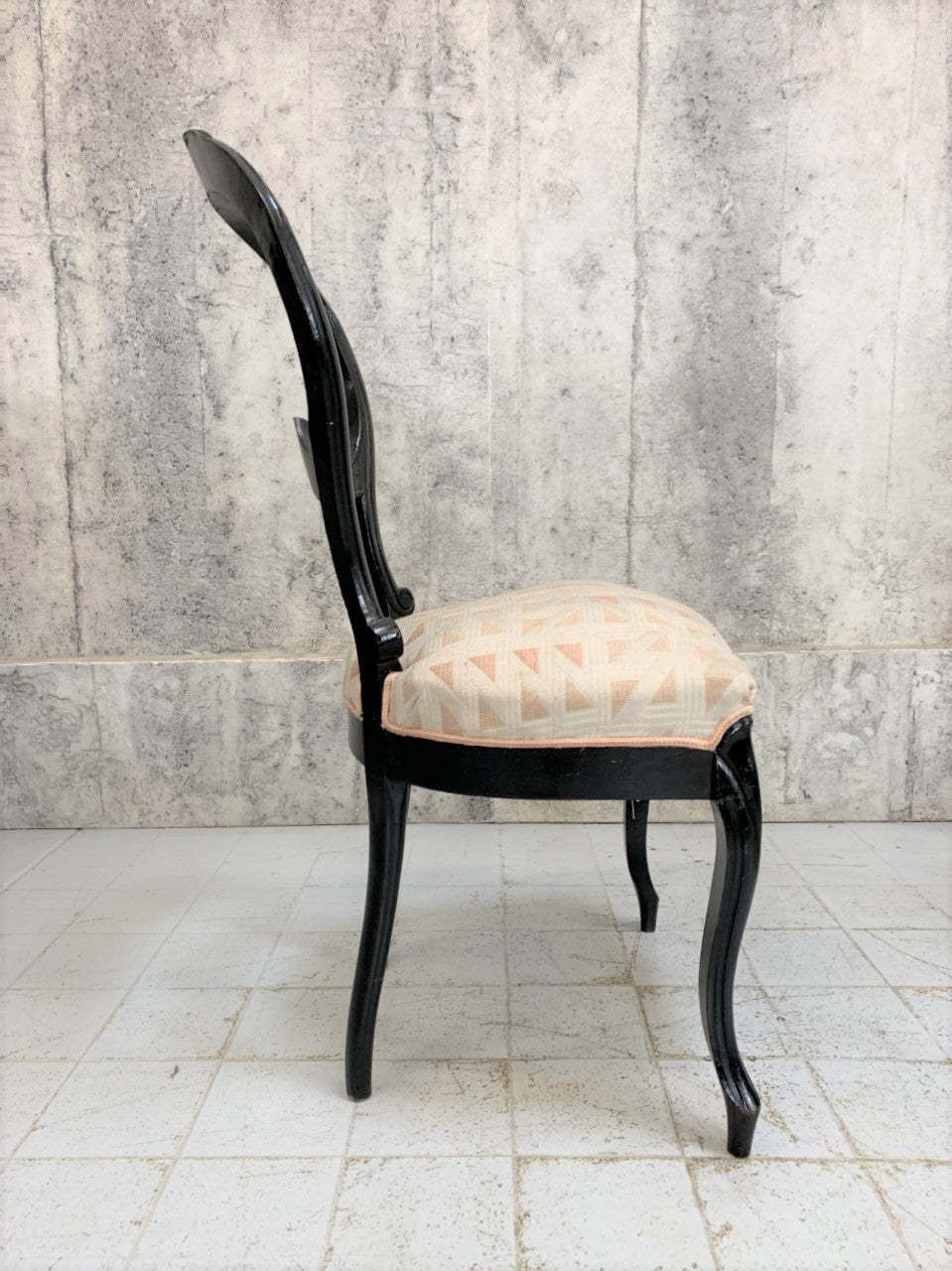 Set Of 4 Of Ebonised Napoleon III Hand Carved Balloon Chairs To Reupholster photo buy