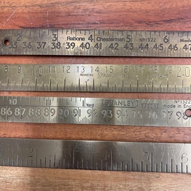 Various Vintage Brass Rulers, 1950s photo for sale