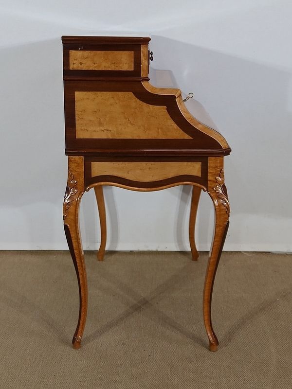 photo vintage Rare Lady's Desk In Precious Wood, Louis XV Style, Napoleon III Period , 1850