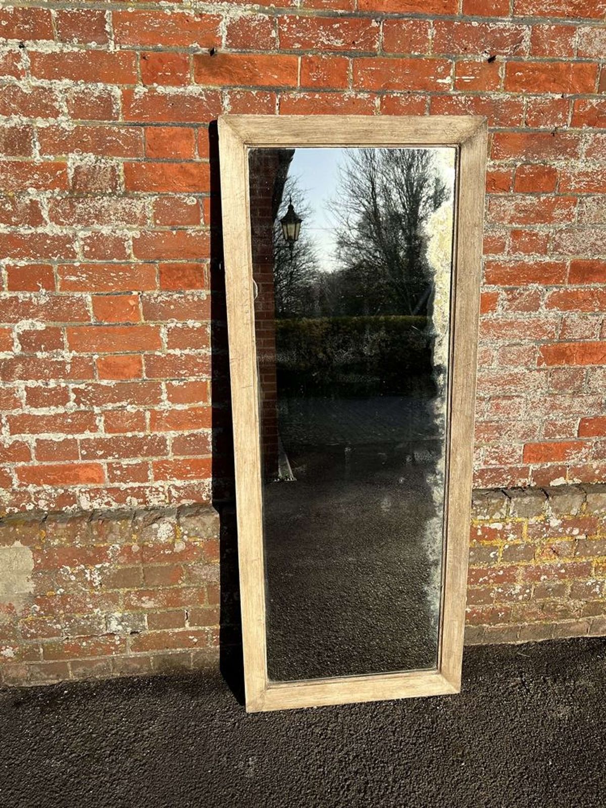 A Fabulous Large Antique French 19th C Painted Bistro Mirror.