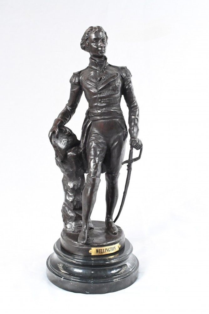 Bronze Statue Duke Of Wellington Figurine Waterloo English Military