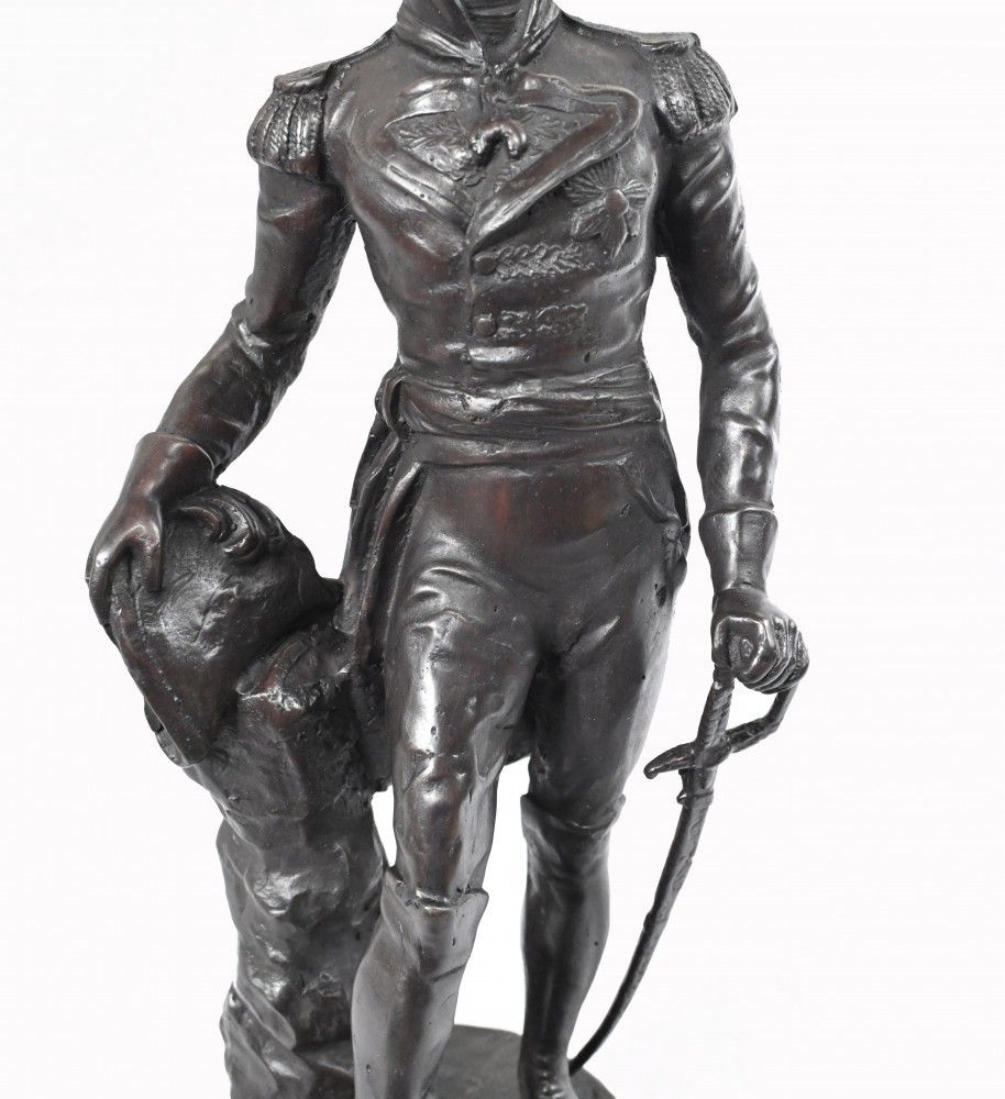 Bronze Statue Duke Of Wellington Figurine Waterloo English Military photo vintage
