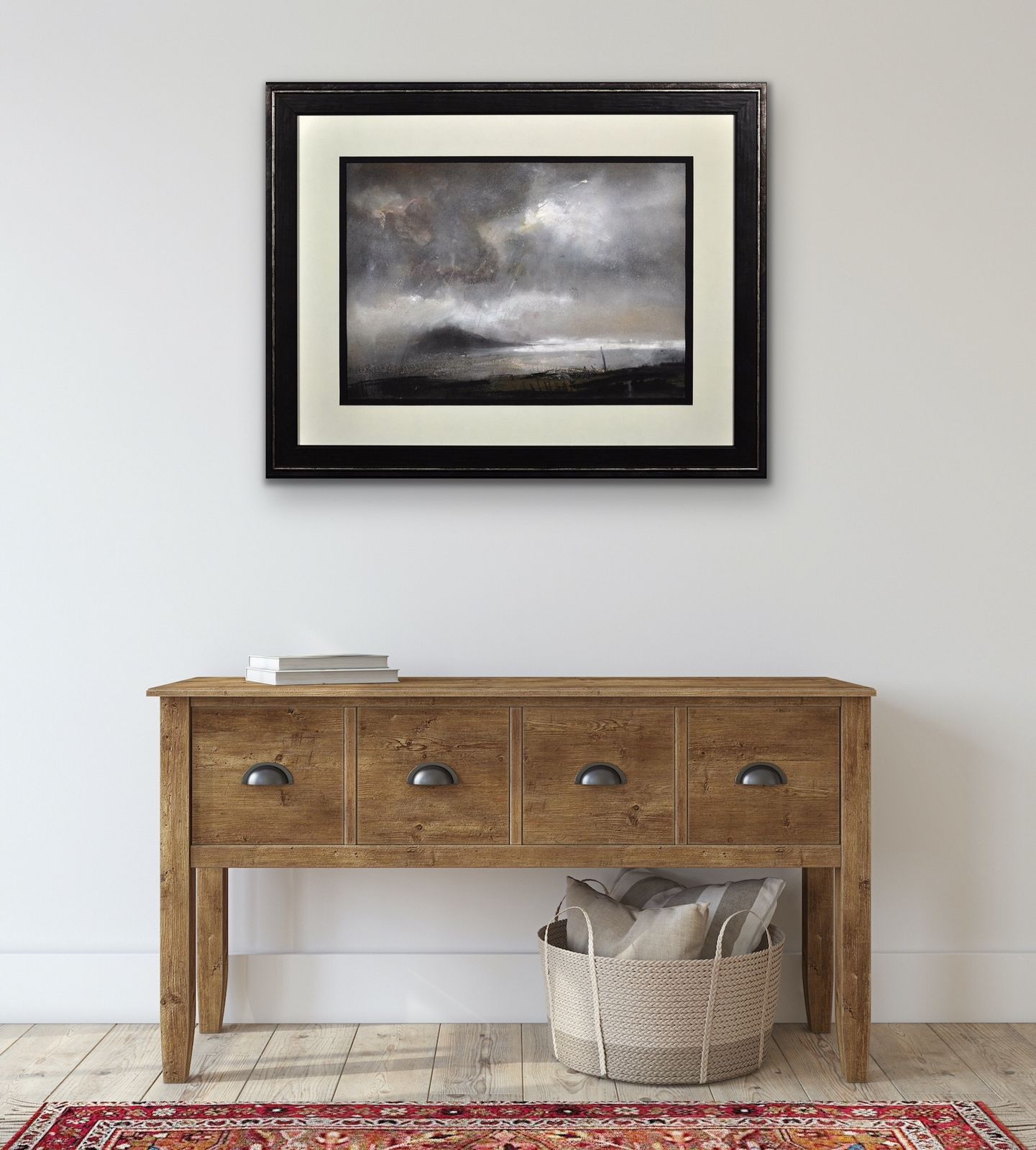 William Selwyn B.1933. Swnt Enlli – Bardsey Sound. Framed Welsh Watercolour Painting. Wales Coastal Landscape. Rain Clouds And Sunshine. photo buy