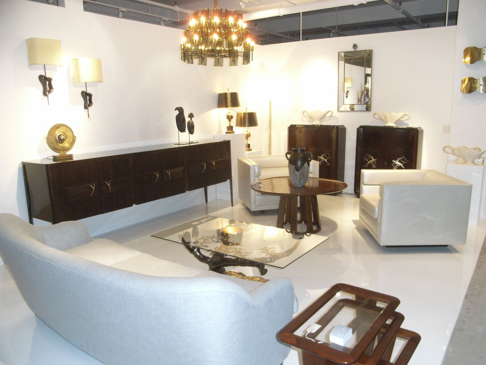 Art Deco Cabinet With Silvered Metal Decoration To Doors photo vinterior