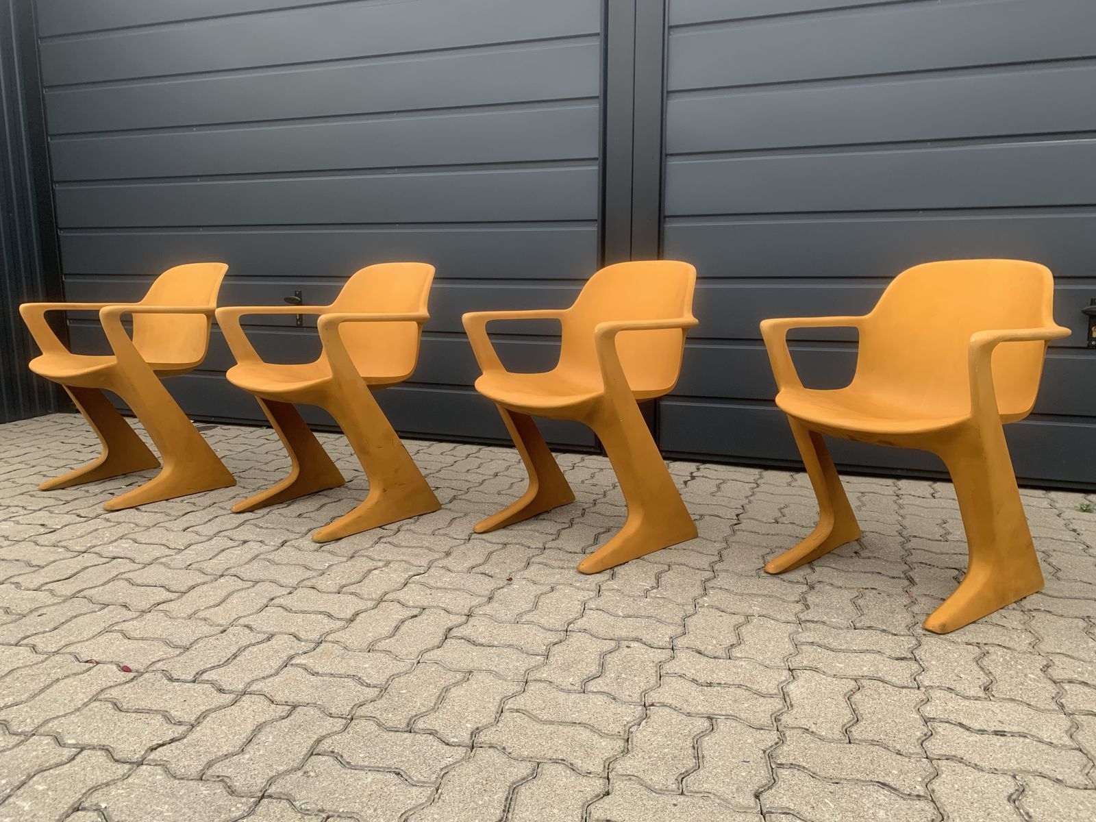 Set Of 4 Kangaroo Chairs Designed By E.Mockl & Siegfried Mehl