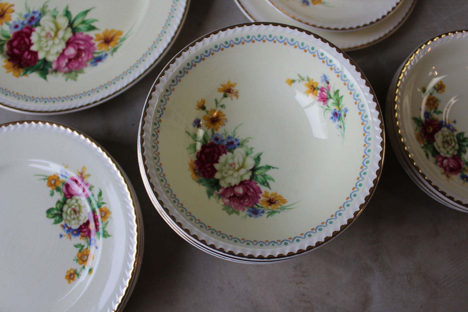 Ridgway Portland Pottery Cobridge Part Tea Service photo vintage