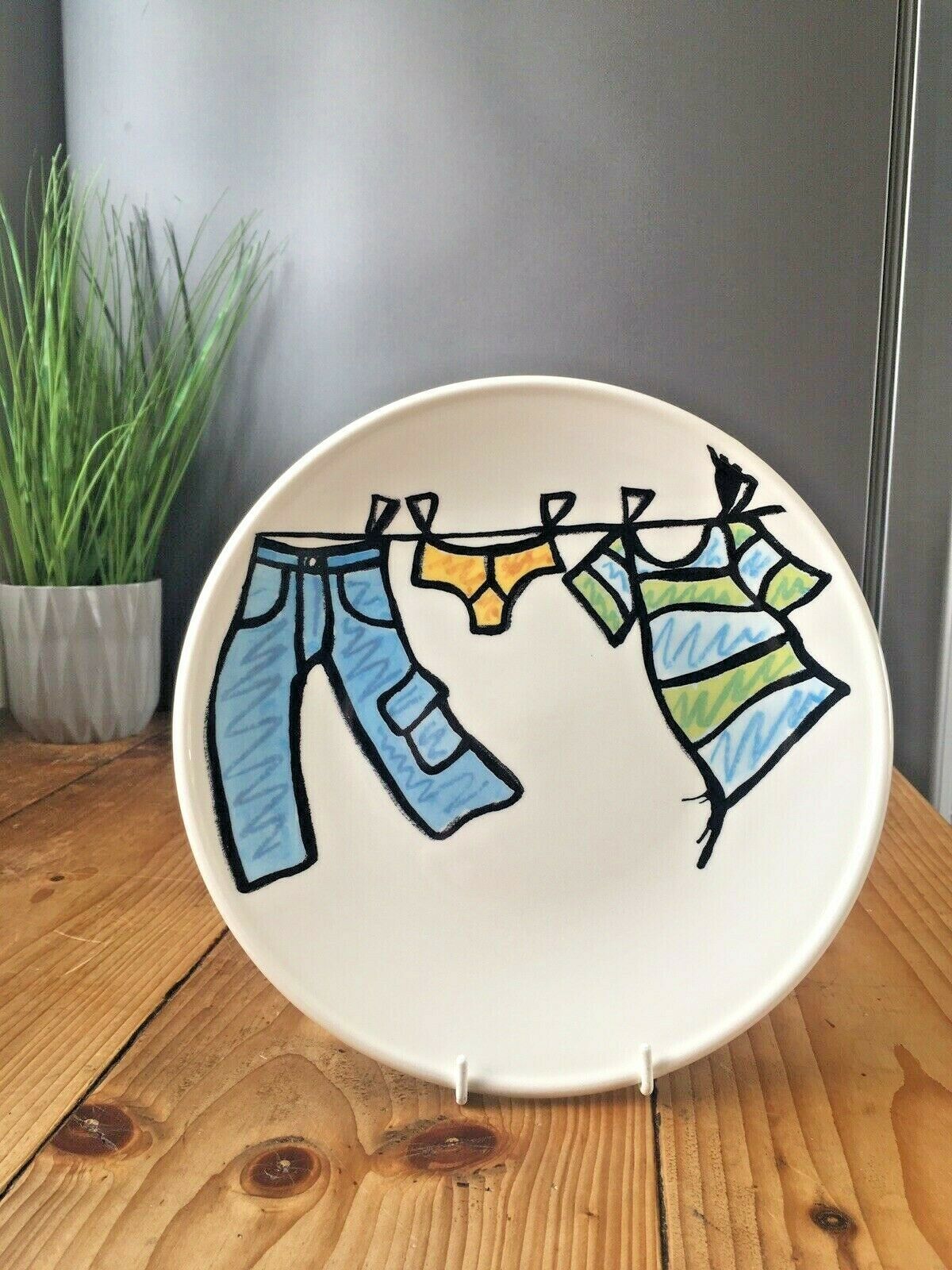 Rare Royal Stafford Street Life By Petra Tilly Washing Line Laundry Dinner Plate