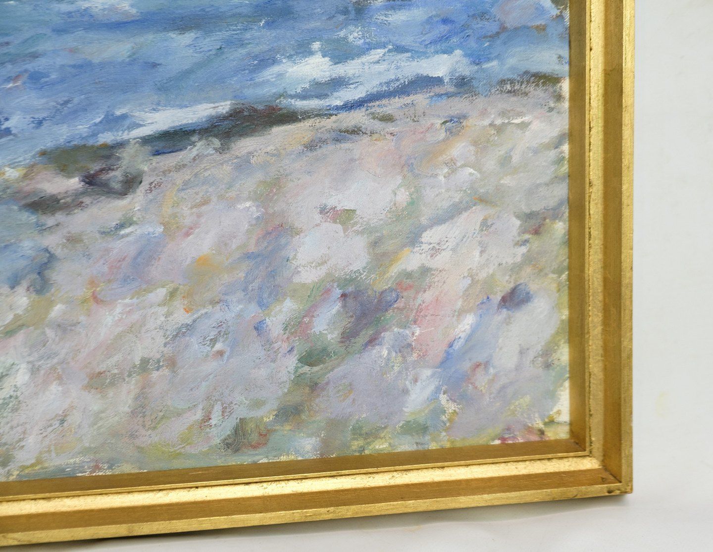 Oil Painting On Canvas With Motif Of Beach And Sea Painted By Sixten Wiklund From The 1950s photo for sale