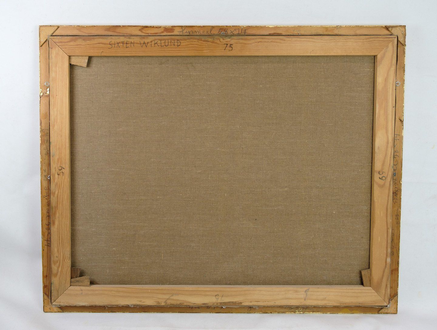 Oil Painting Painted On Canvas With Green And Brown Shades By Sixten Wiklund From The 1950s photo vinterior