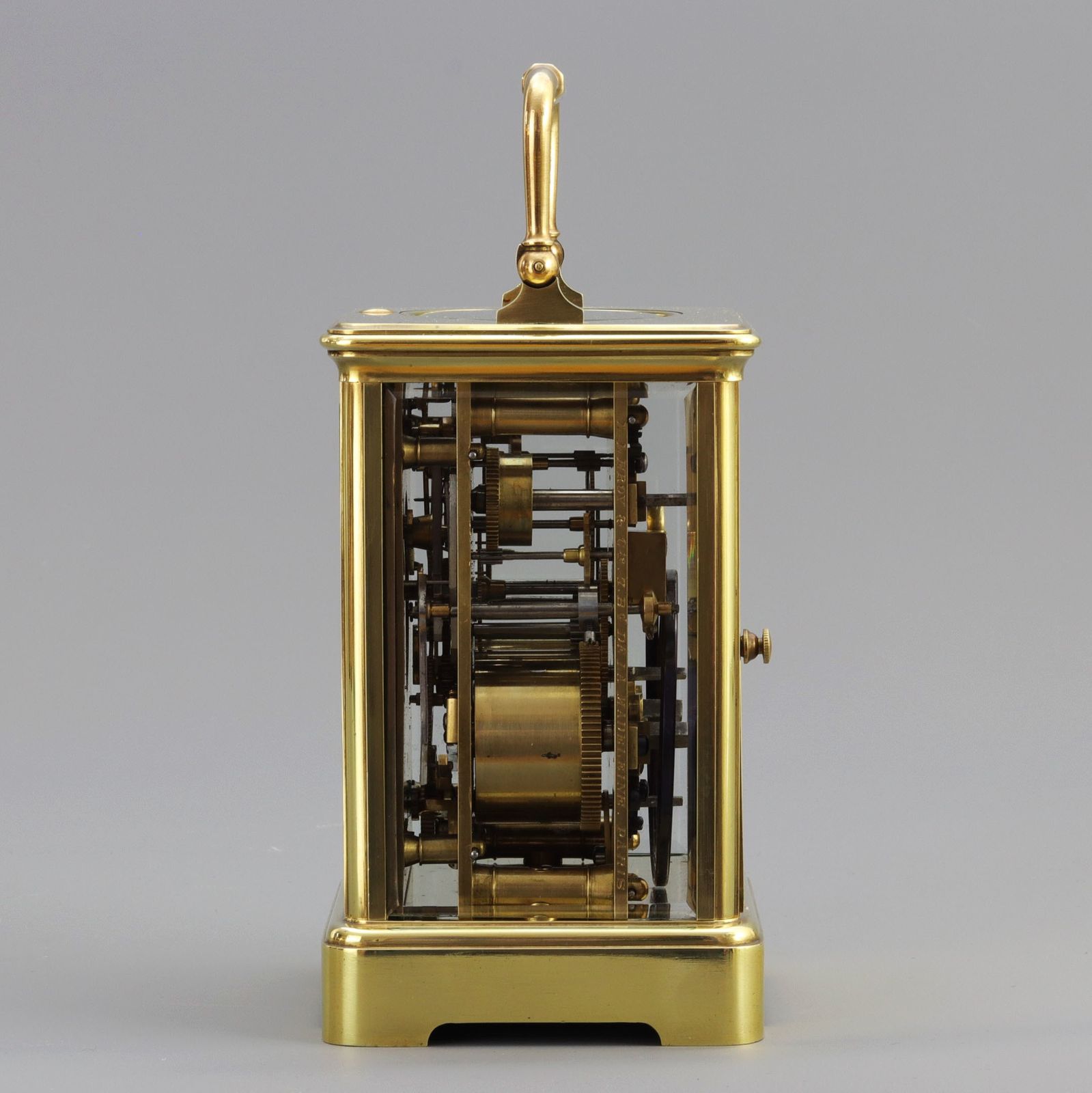 Antique French Striking Repeat Carriage Clock With Alarm By Leroy & Cie C1900 photo vinterior