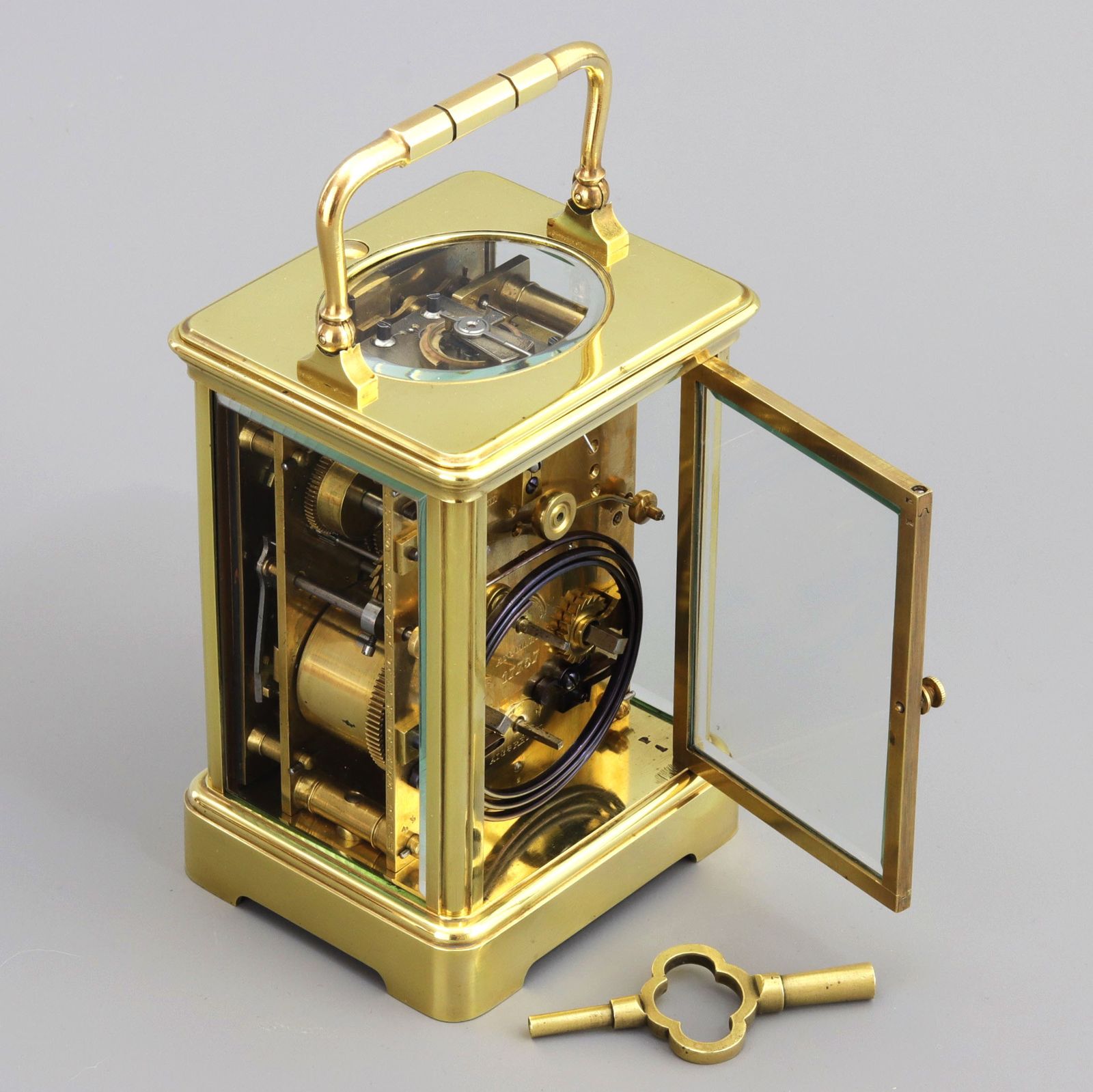 Home Decor Antique French Striking Repeat Carriage Clock With Alarm By Leroy & Cie C1900 photo