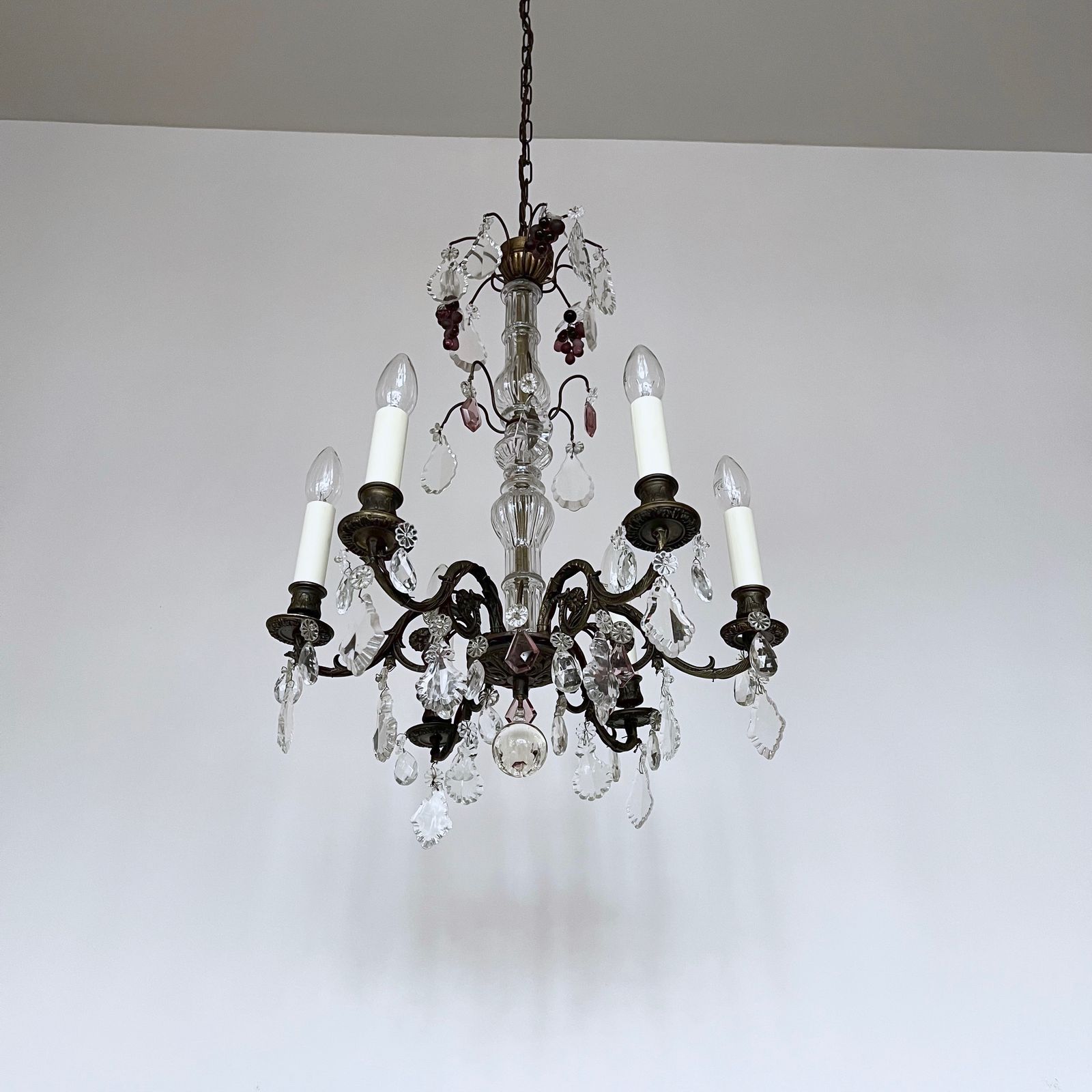 Early 1900s French Newly Electrified Candelabra Chandelier photo furniture