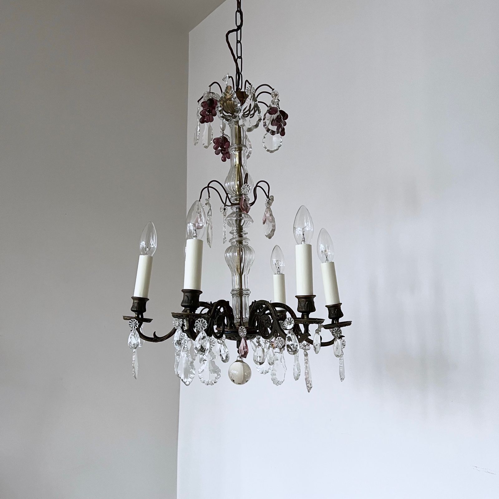 Early 1900s French Newly Electrified Candelabra Chandelier photo for sale