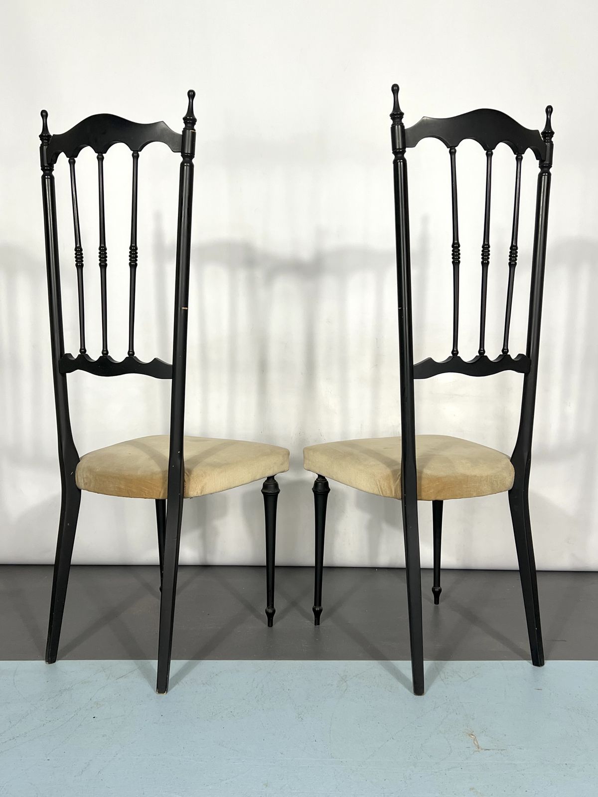 Italian Vintage Set Of Two Side Chiavari Chairs From 50s photo for sale