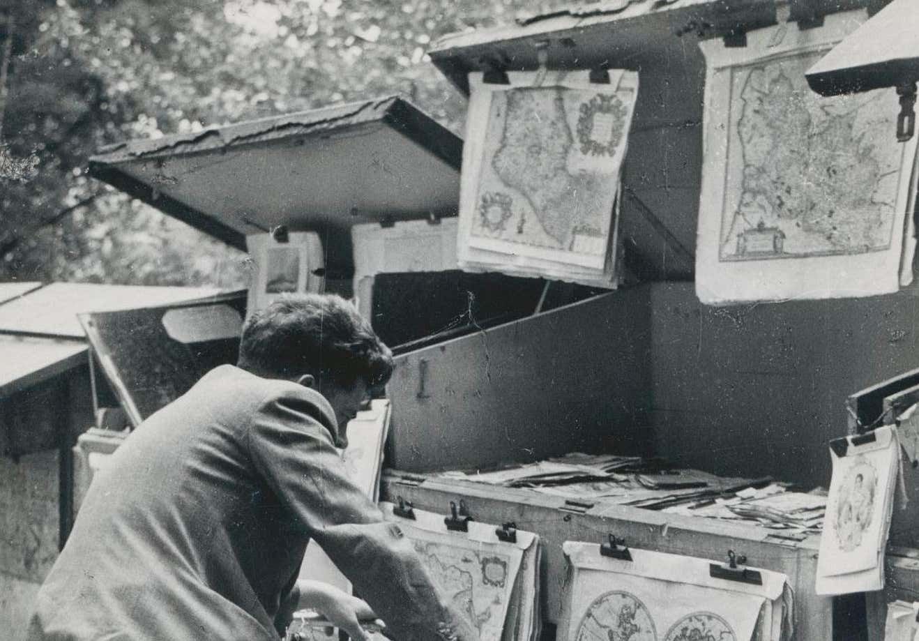 Man; Bike; Street Photography; Silver Gelatine Print; Paris, 1950s, 17,5 X 12,2 Cm 1955 photo furniture