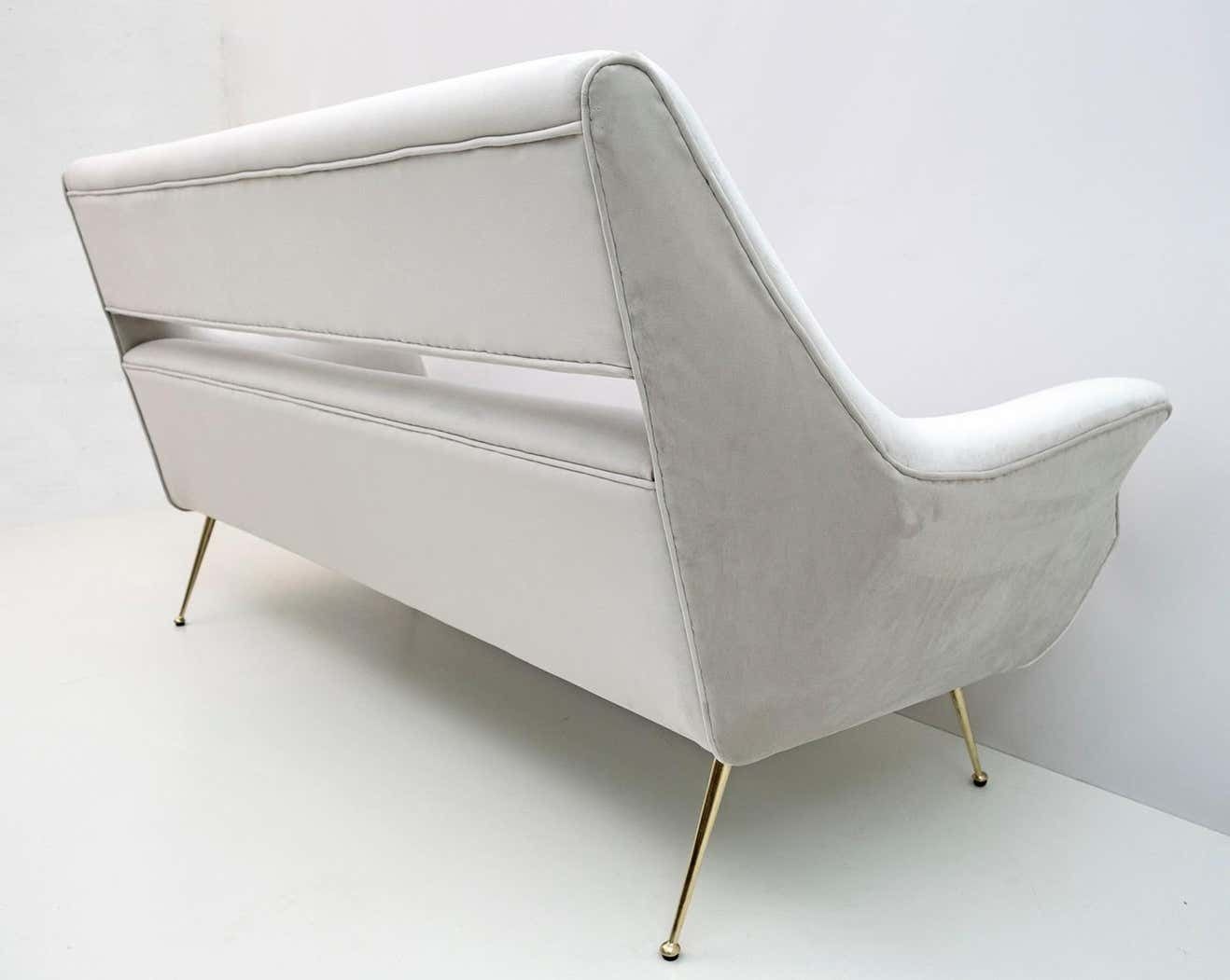 photo for sale Gigi Radice Mid Century Modern Italian Velvet Sofa For Minotti, 1950s
