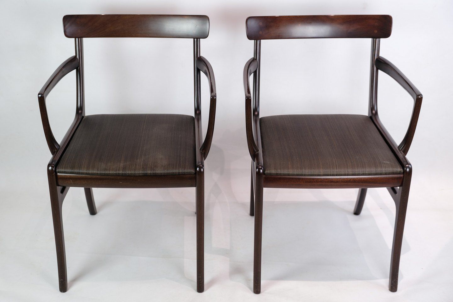 Set Of Two Mahogany Rungstedlund Armchairs By Ole Wancher For Poul Jeppesen's Furniture Factory. photo furniture