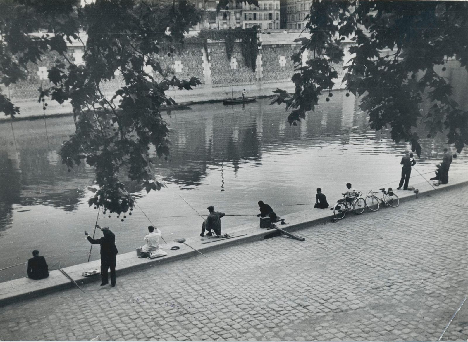 Erich Andres Fishermen At Seine, Paris, France 1950s