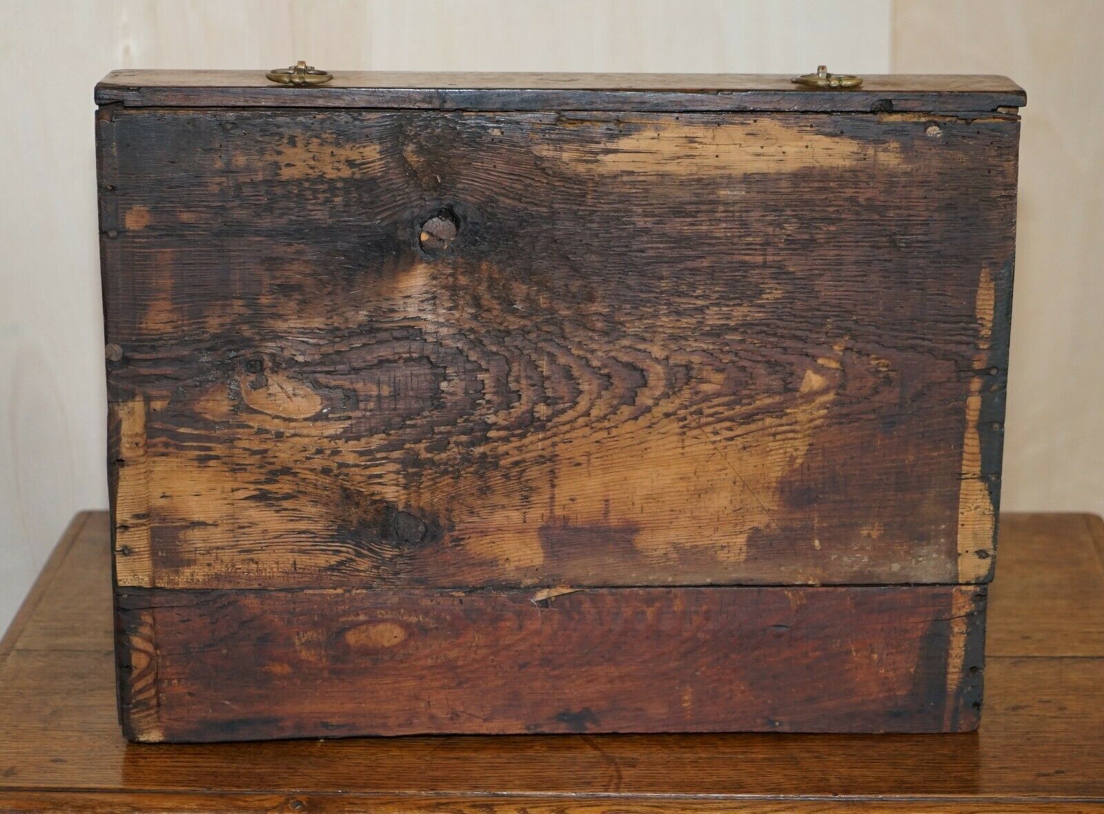 2750.0 Antique Circa 1700 English Oak Jointed Lowboy Side Table With Single Drawer photo