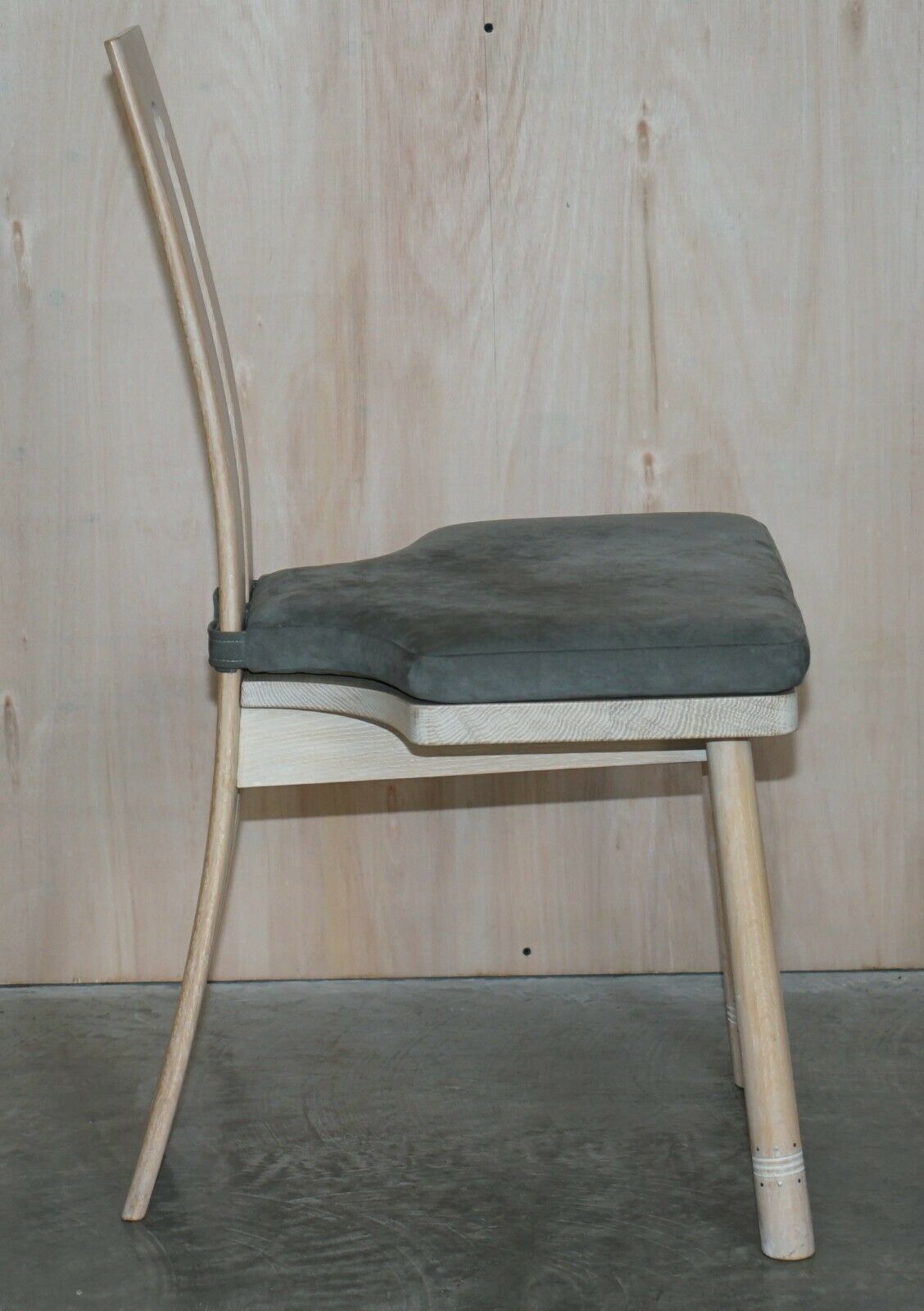 Furniture Limed Oak & Pewter Inlaid David Gregson Arts & Crafts Dining Table & 8 Chairs photo