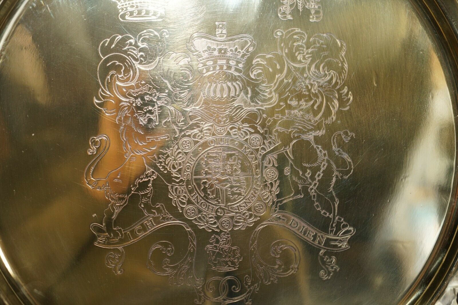 1 Of 4 King George Auguseue Frederick Arms Gilt Sterling Silver Plated Trays photo buy
